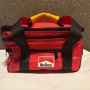 Vintage Marlboro Adventure Team Red Cooler Bag – Soft Insulated Lunch Bag – Rare